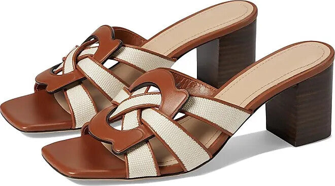 COACH Nikki Heel Chalk/Burnished Amber Sandal - Various Sizes