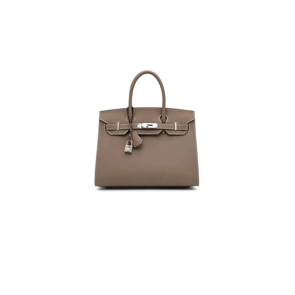Hermes Birkin 30 Sellier – Etoupe with Silver Hardware (Epsom Leather)