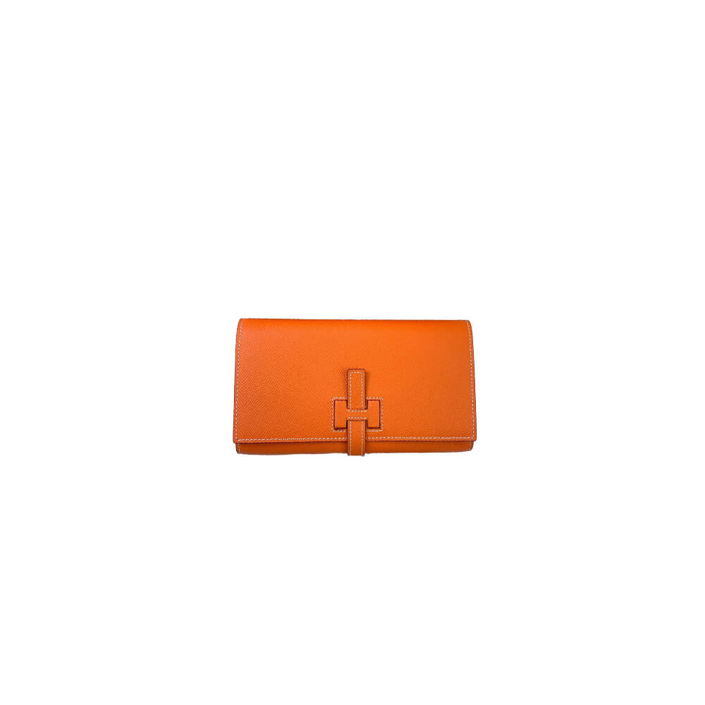Hermes New H Passant Toutenmain Wallet – Orange