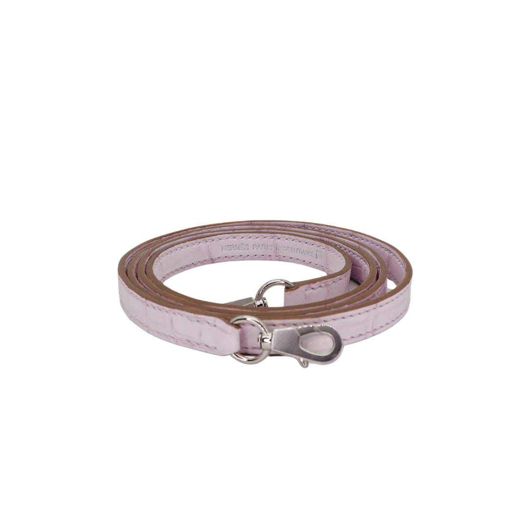 Handmade Mini Mauve Pale Matte Alligator Palladium Hardware