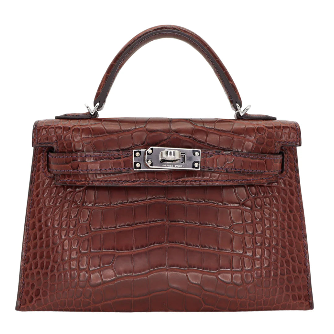 Handmade Havane Matte Alligator Palladium Hardware