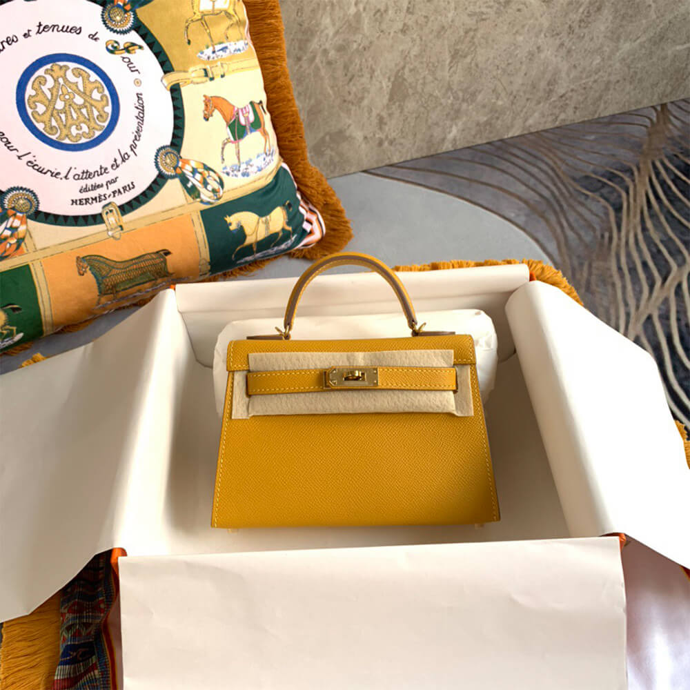 Hermes Mini Kelly II (HIGH-END GRADE) – Yellow Orange