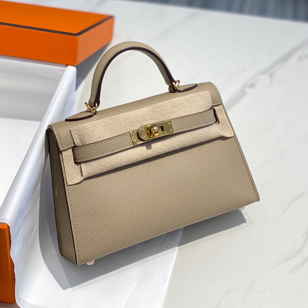 Hermes Mini Kelly II – Khaki Epsom with Gold Hardware (High-End Grade)