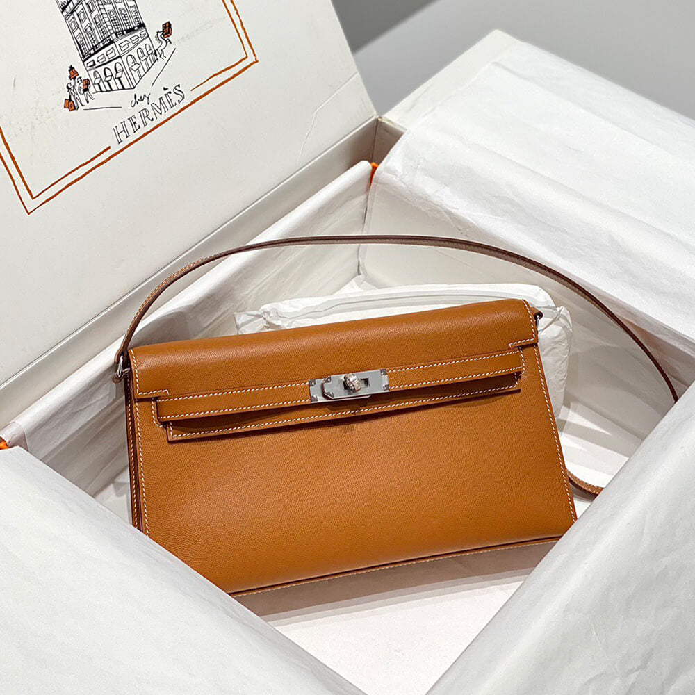 Hermes Kelly Elan – Gold Brown with Silver Hardware – Madame Leather