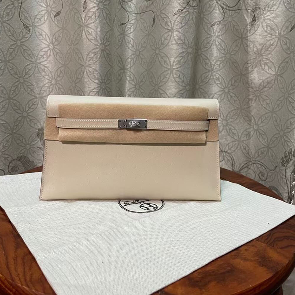 Hermes Kelly Elan – Cream White, Silver Hardware, Madame Leather