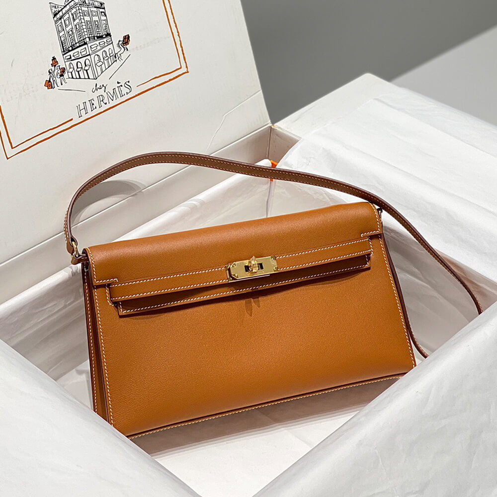 Hermes Kelly Elan – Gold Brown, Madame Leather, Gold Hardware