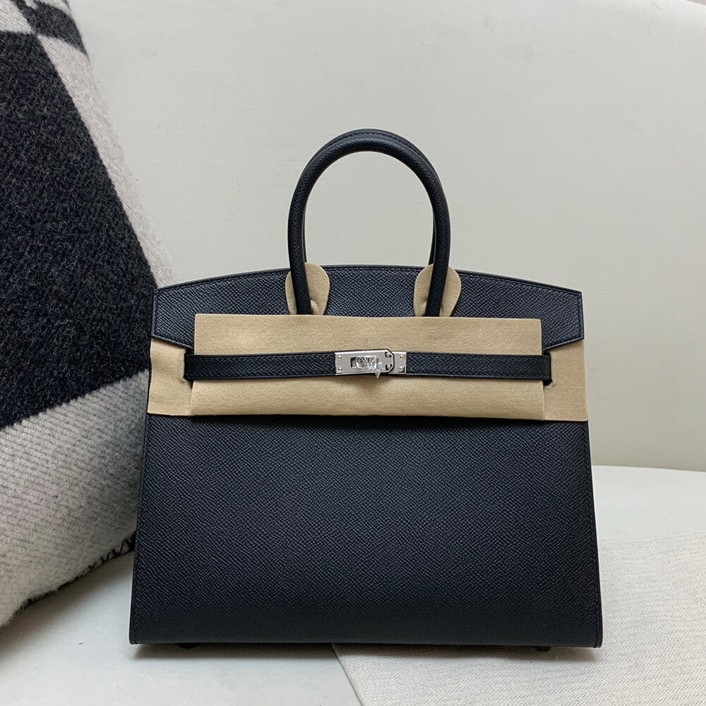 Hermes Birkin 25 Sellier – Black with Silver Hardware (Epsom Leather)