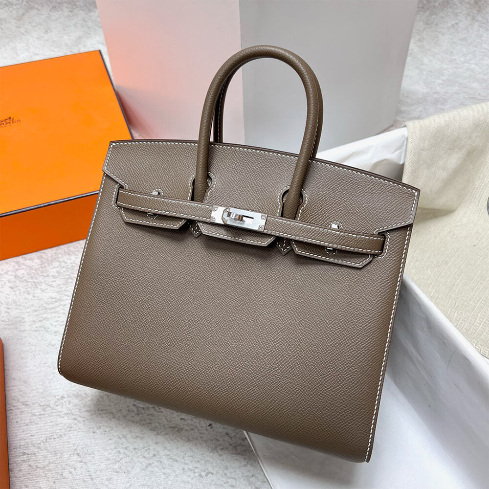 Hermes Birkin 25 Sellier – Etoupe with Silver Hardware (Epsom Leather)