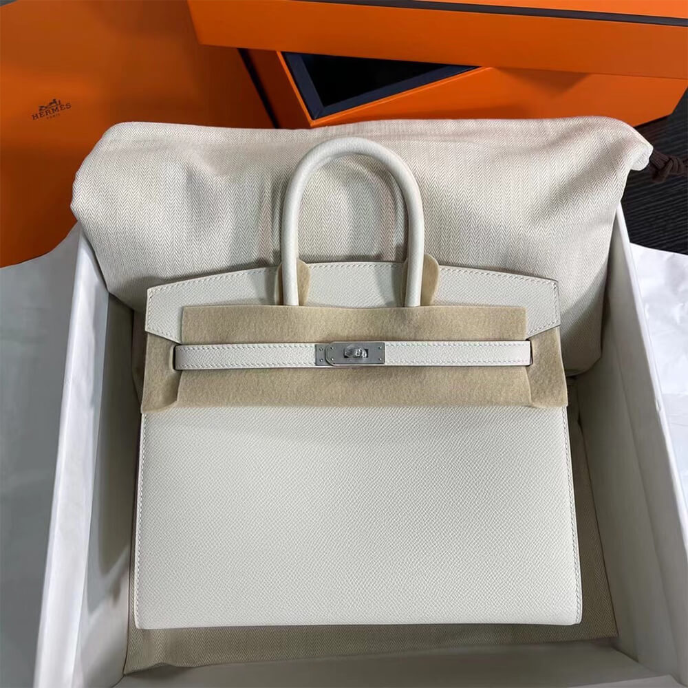 Hermès Birkin 25 Sellier – Cream White with Silver Hardware