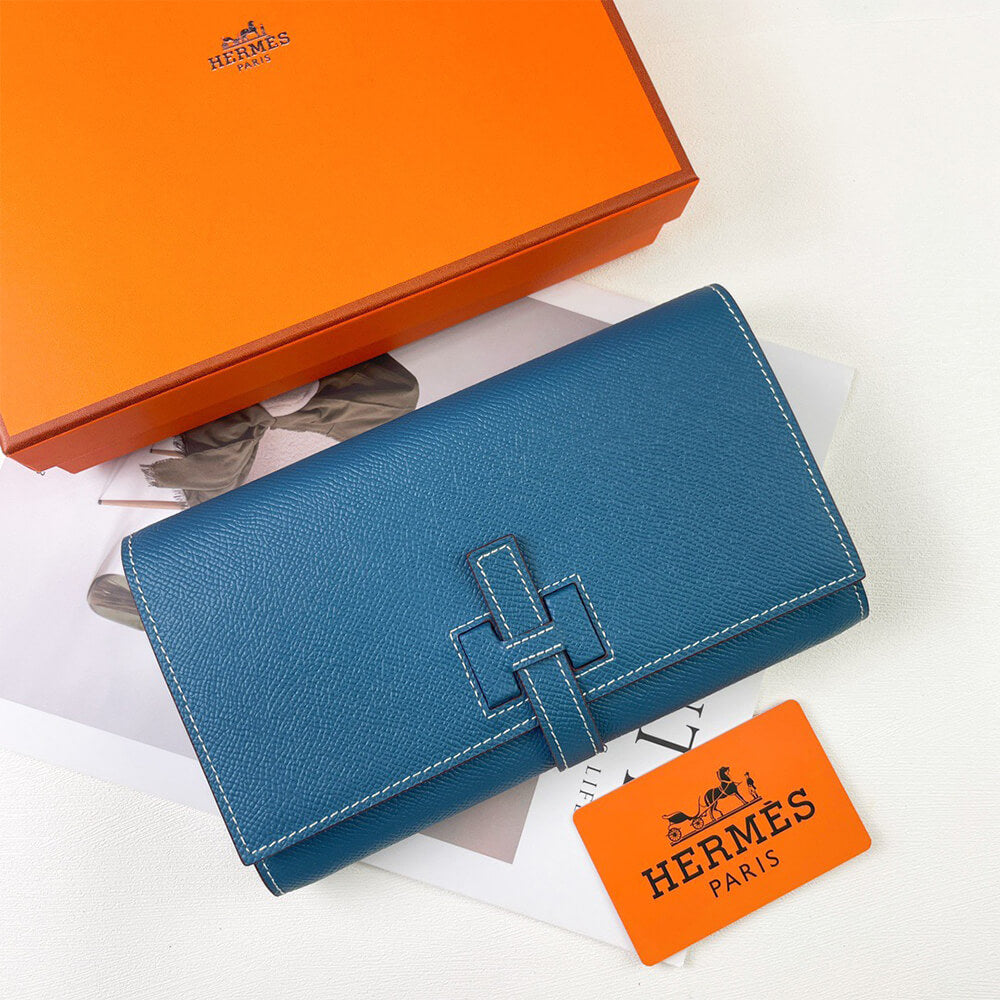 Hermes New H Passant Toutenmain Wallet – Bleu Zanzibar