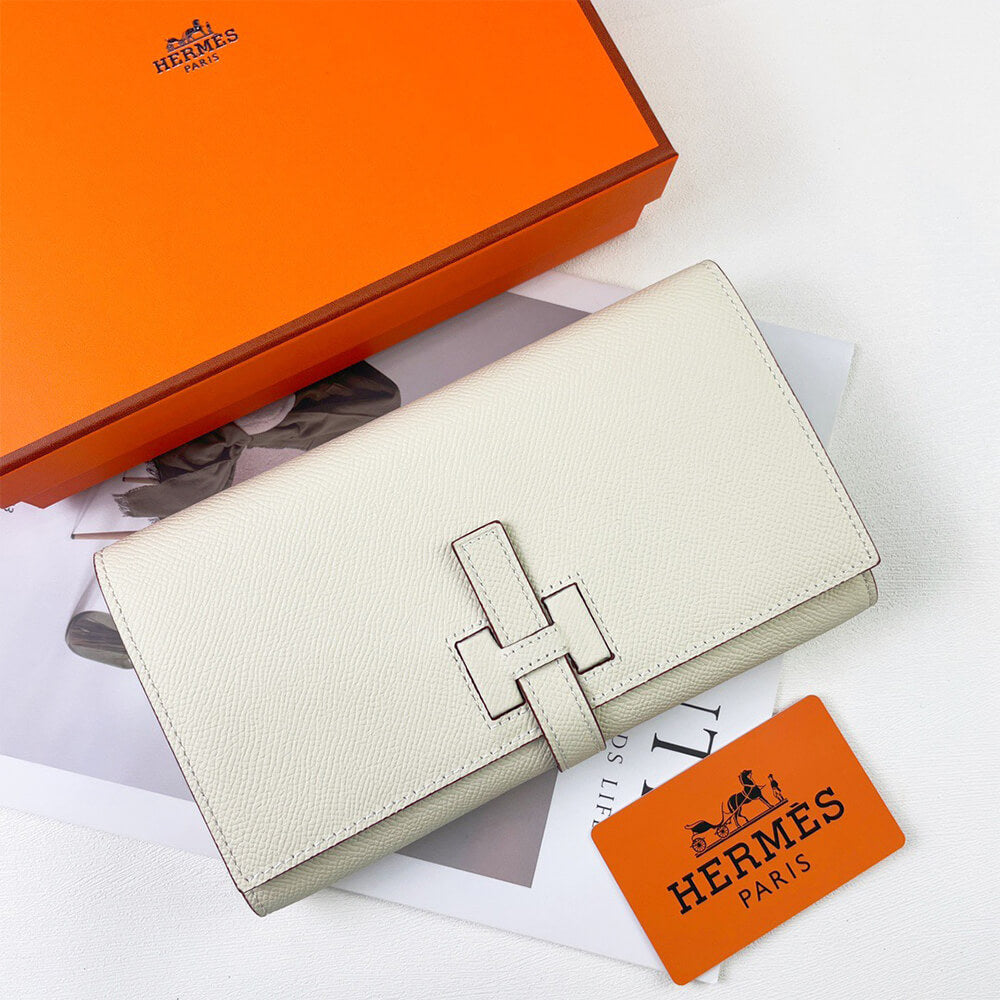 Hermes New H Passant Toutenmain Wallet – Cream White