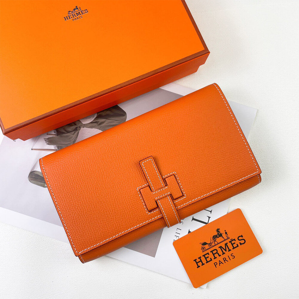 Hermes New H Passant Toutenmain Wallet – Orange