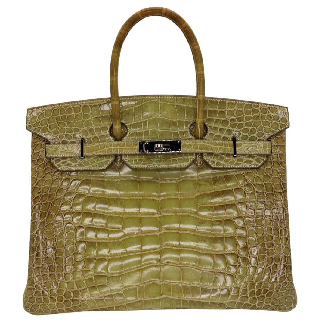 35cm Handmade Natura Vert Celadon Shiny Niloticus Palladium Hardware