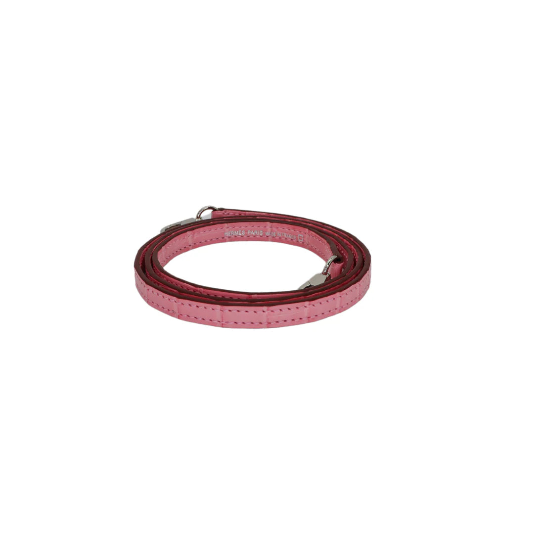 Handmade Mini Bubblegum Matte Alligator Palladium Hardware