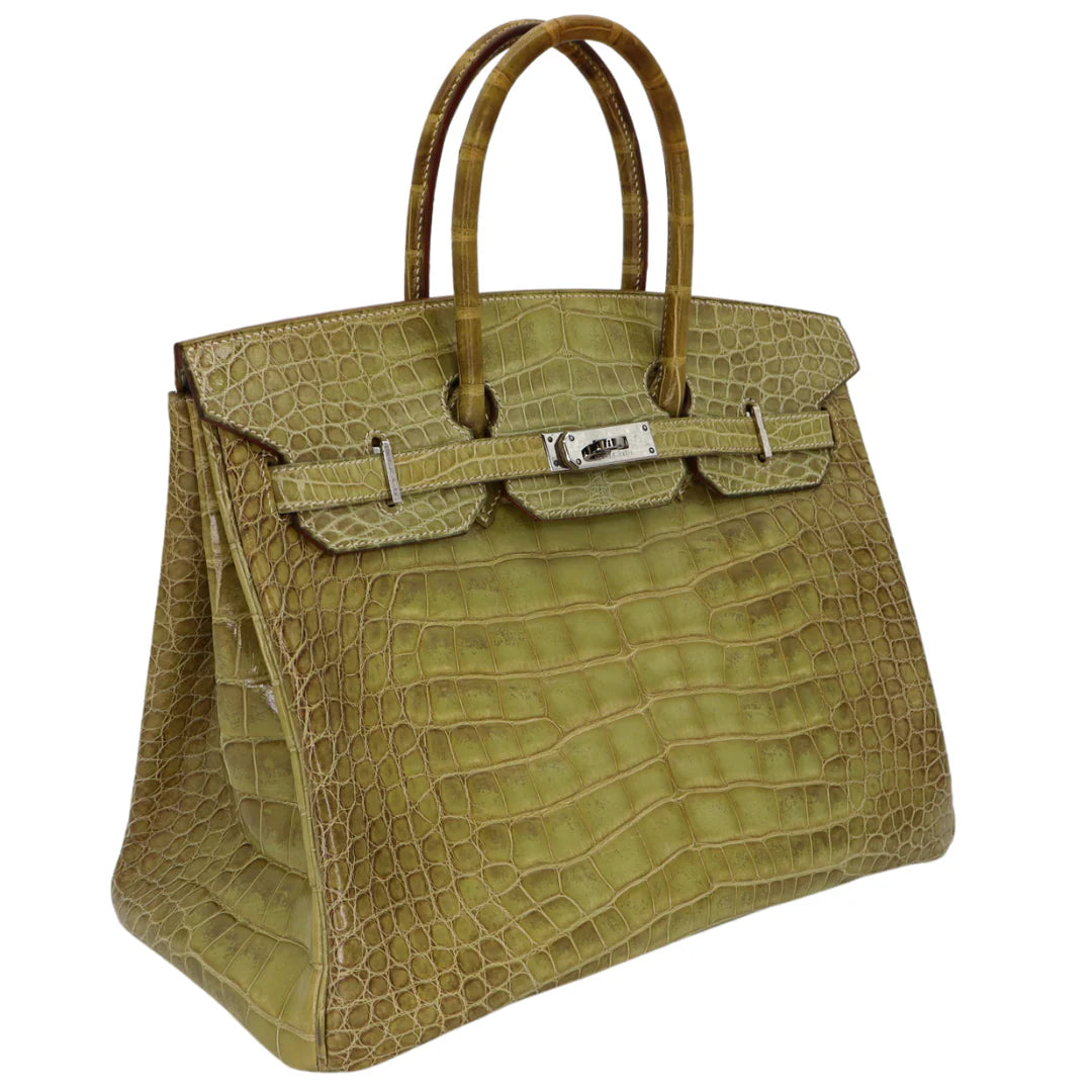35cm Handmade Natura Vert Celadon Shiny Niloticus Palladium Hardware