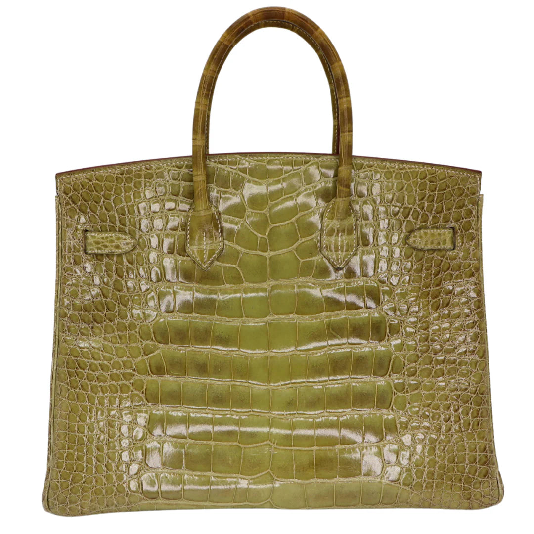 35cm Handmade Natura Vert Celadon Shiny Niloticus Palladium Hardware