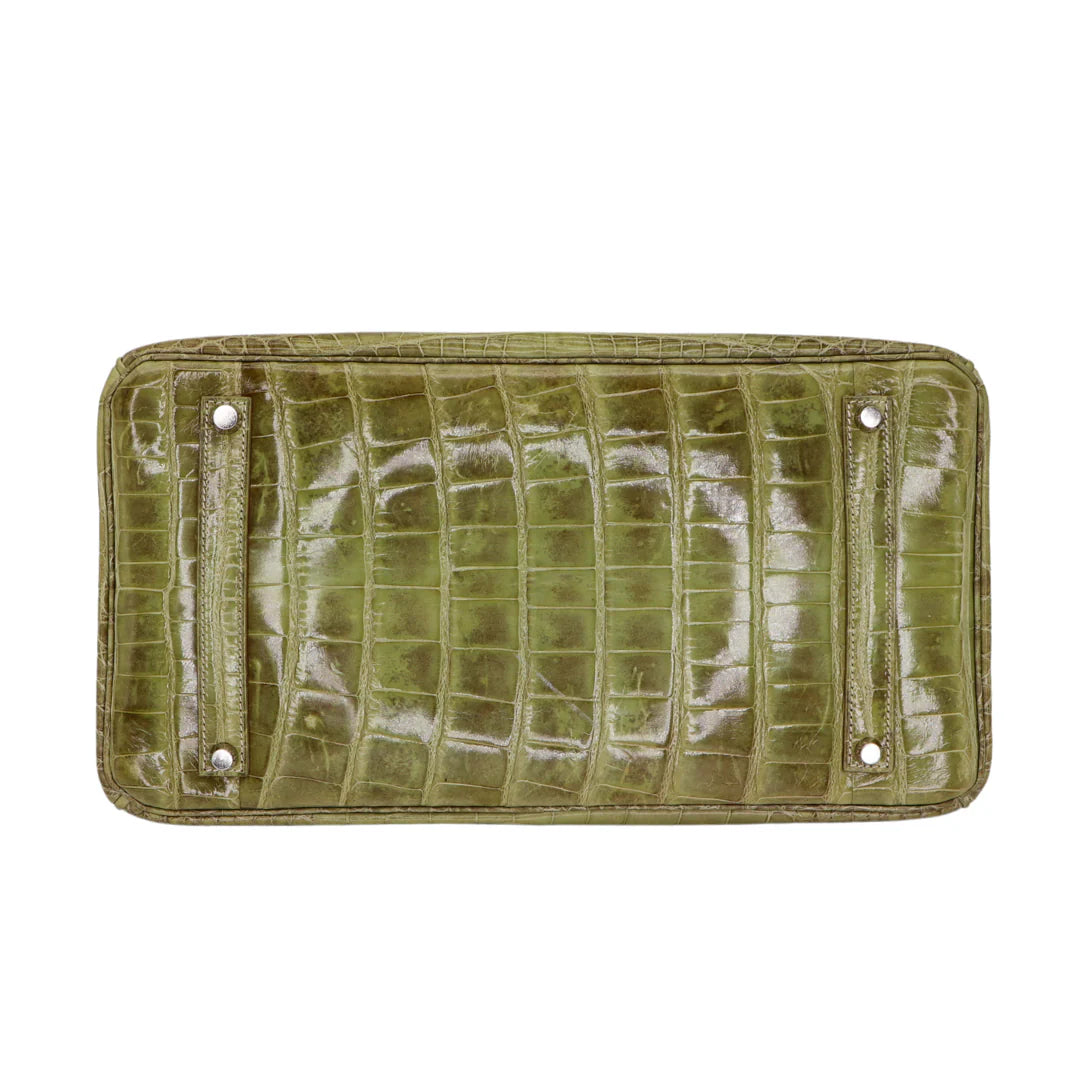35cm Handmade Natura Vert Celadon Shiny Niloticus Palladium Hardware