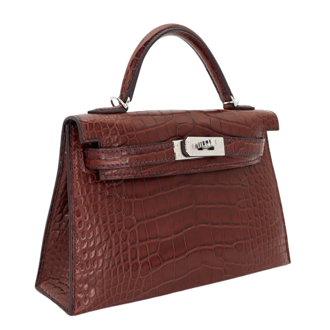 Handmade Havane Matte Alligator Palladium Hardware
