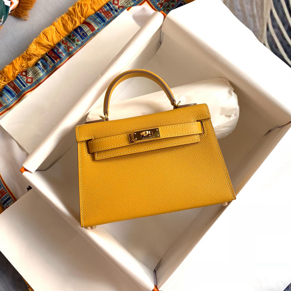 Hermes Mini Kelly II (HIGH-END GRADE) – Yellow Orange