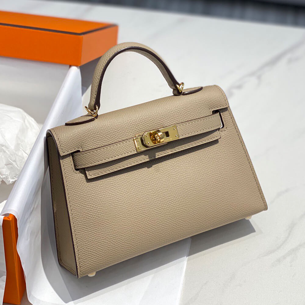 Hermes Mini Kelly II – Khaki Epsom with Gold Hardware (High-End Grade)