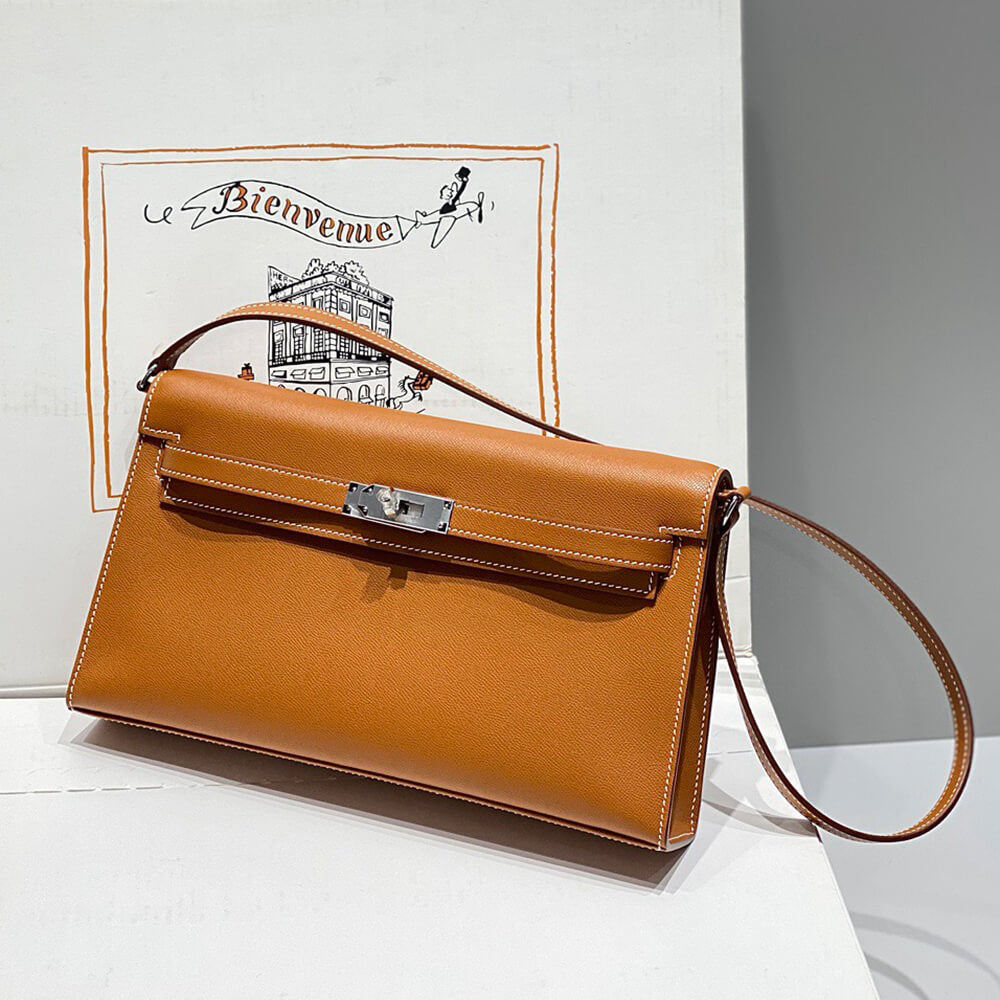 Hermes Kelly Elan – Gold Brown with Silver Hardware – Madame Leather