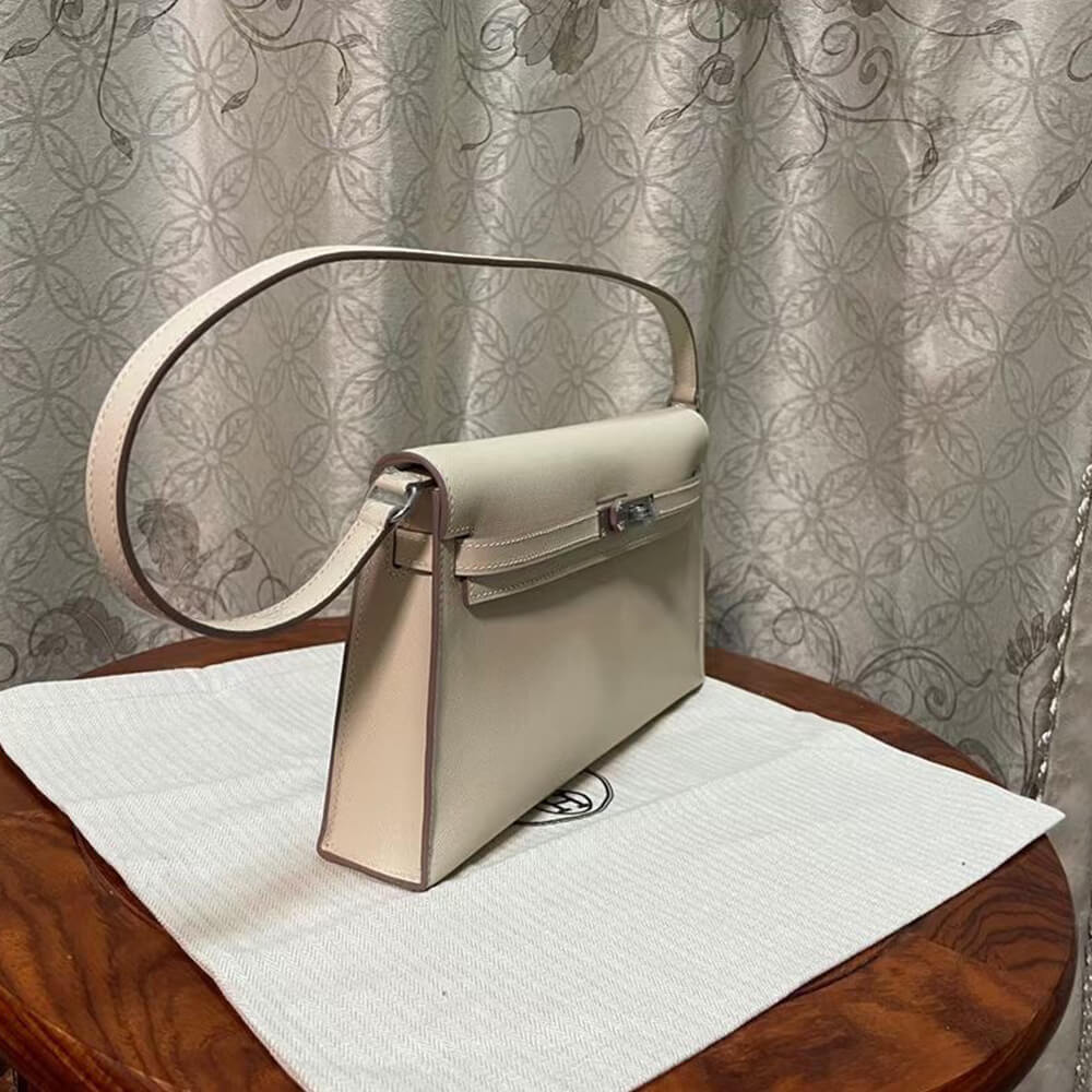 Hermes Kelly Elan – Cream White, Silver Hardware, Madame Leather