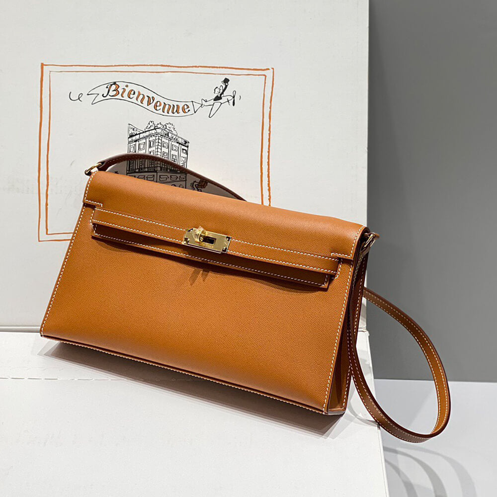 Hermes Kelly Elan – Gold Brown, Madame Leather, Gold Hardware
