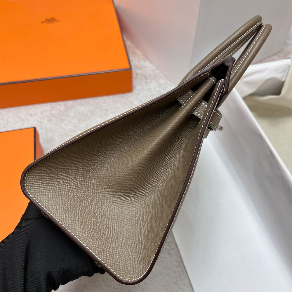 Hermes Birkin 25 Sellier – Etoupe with Silver Hardware (Epsom Leather)