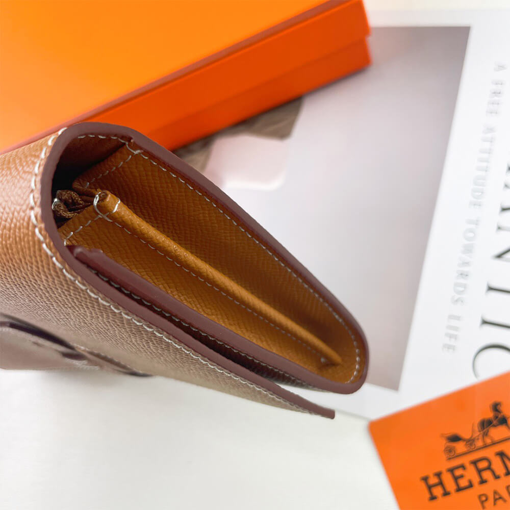 Hermes New H Passant Toutenmain Wallet – Brown