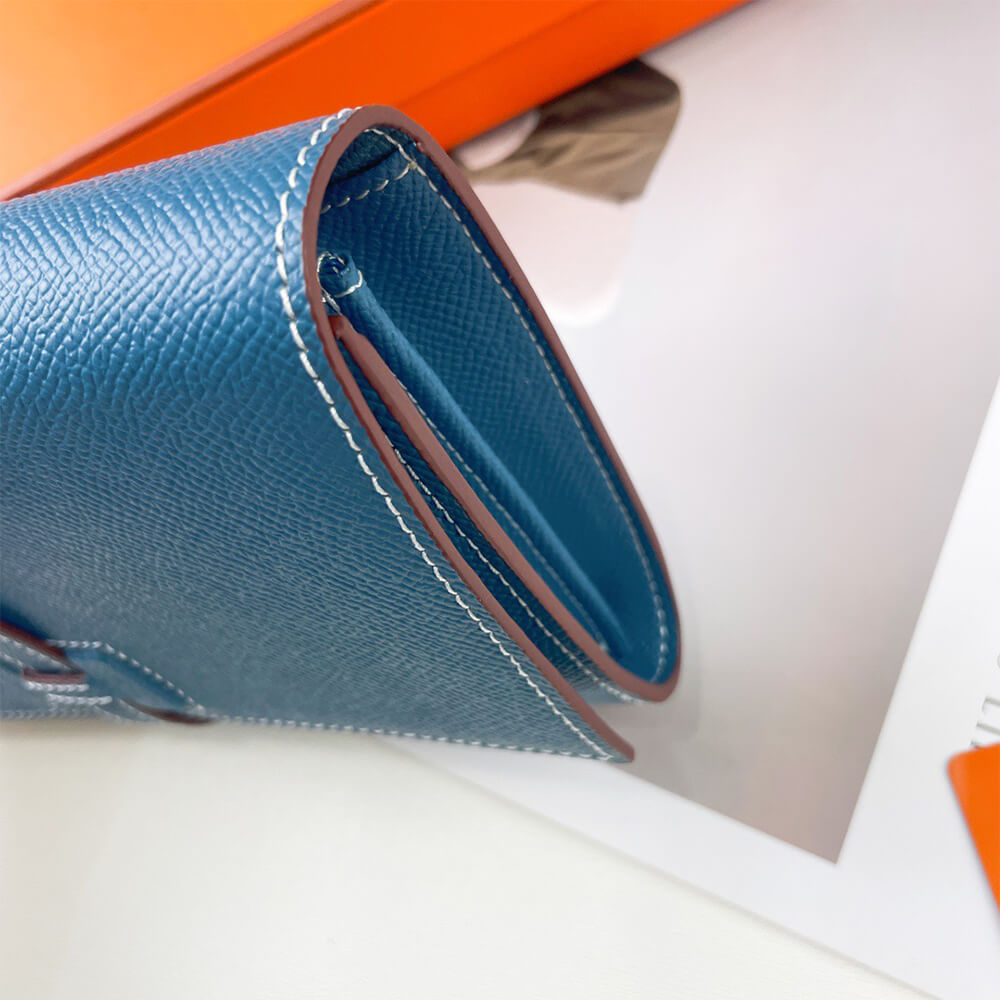 Hermes New H Passant Toutenmain Wallet – Bleu Zanzibar