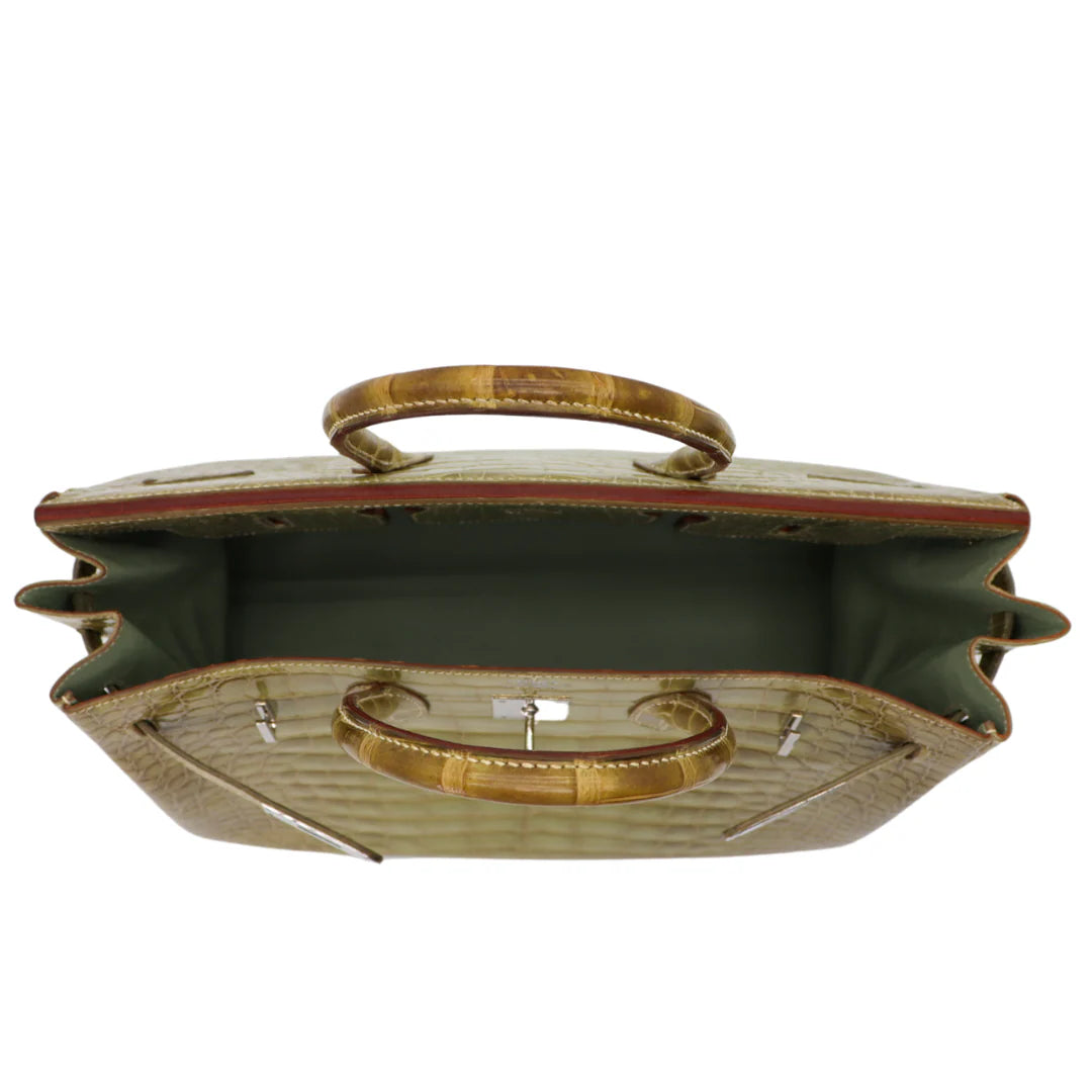 35cm Handmade Natura Vert Celadon Shiny Niloticus Palladium Hardware
