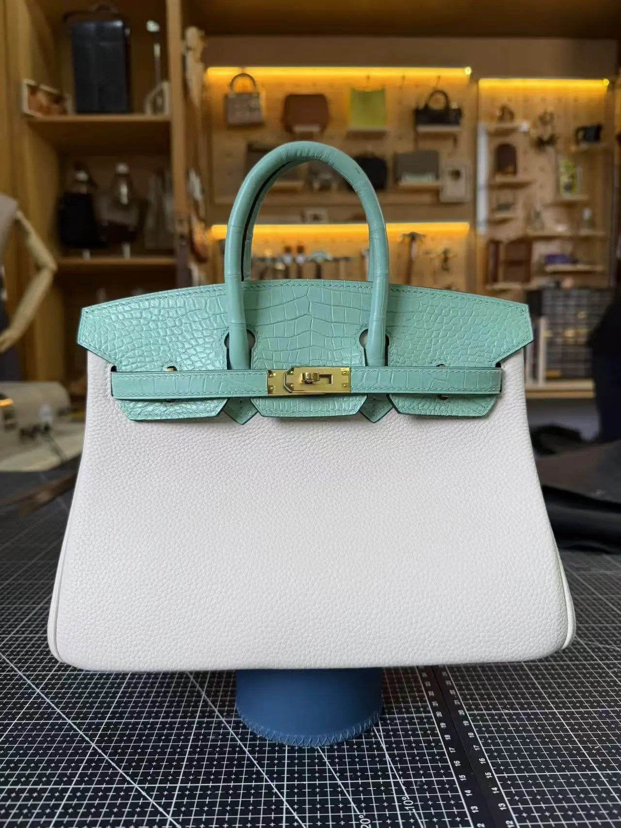 BK-25size-Crocodile leather + Togo leather