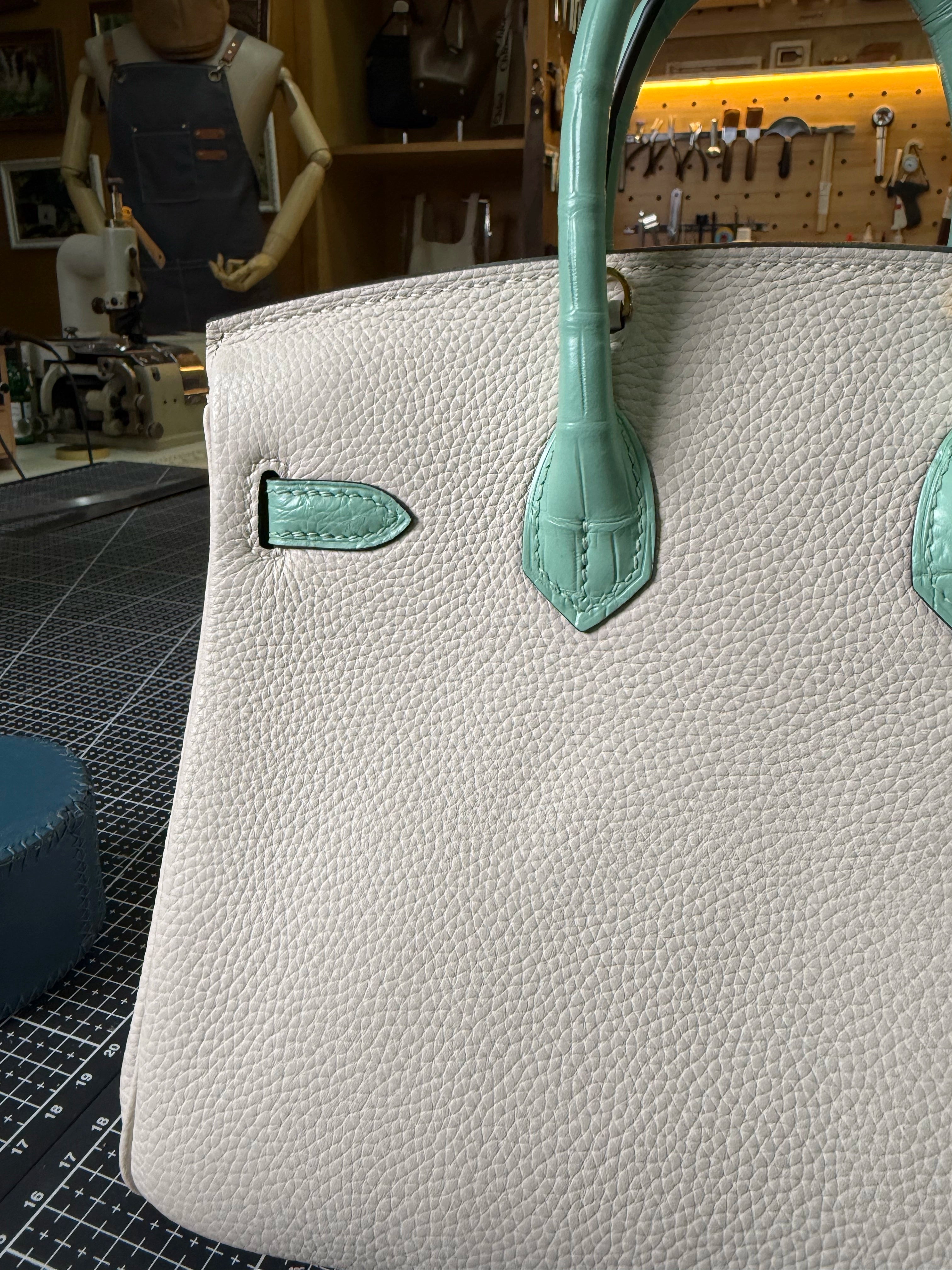 BK-25size-Crocodile leather + Togo leather