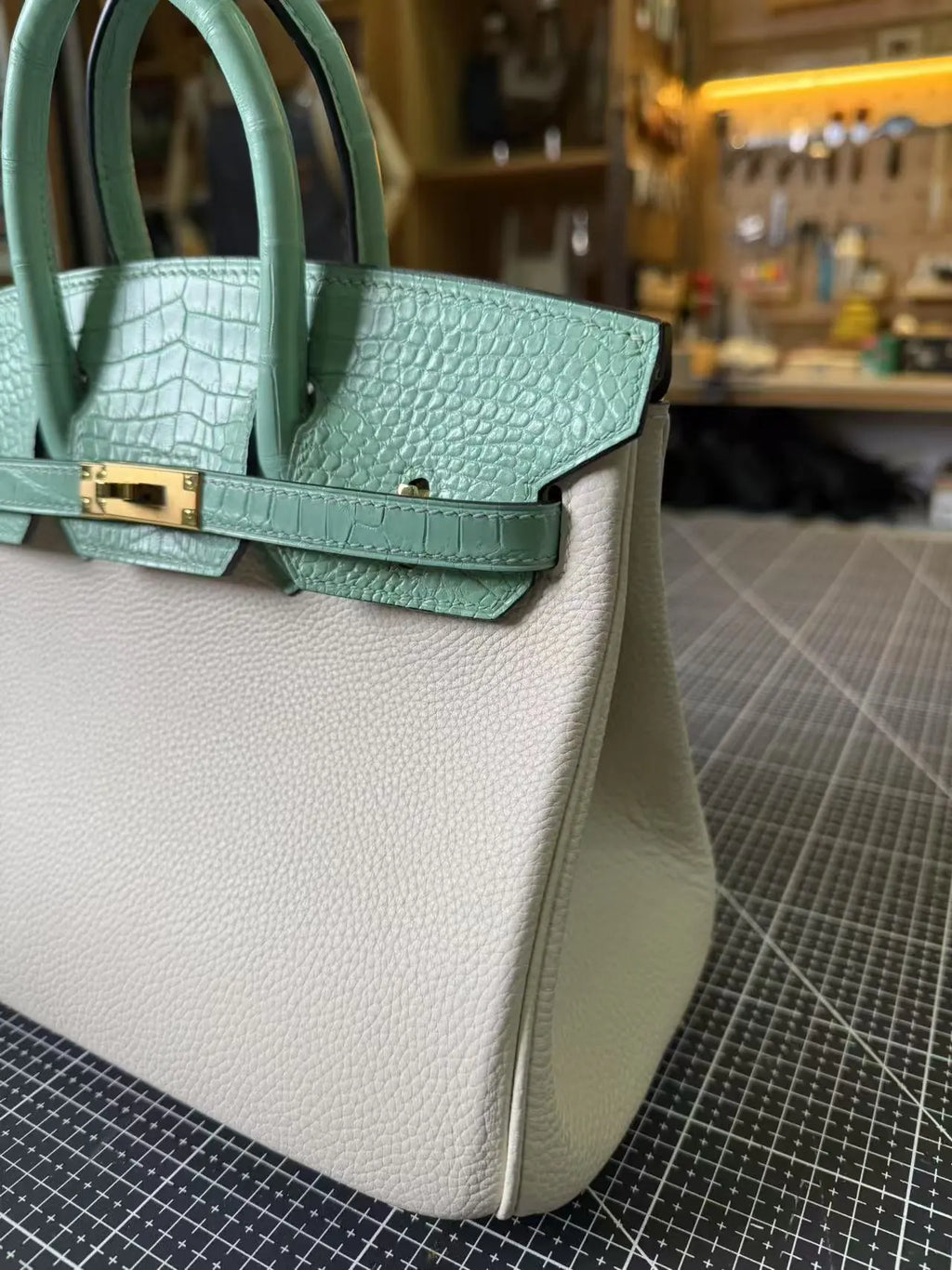 BK-25size-Crocodile leather + Togo leather