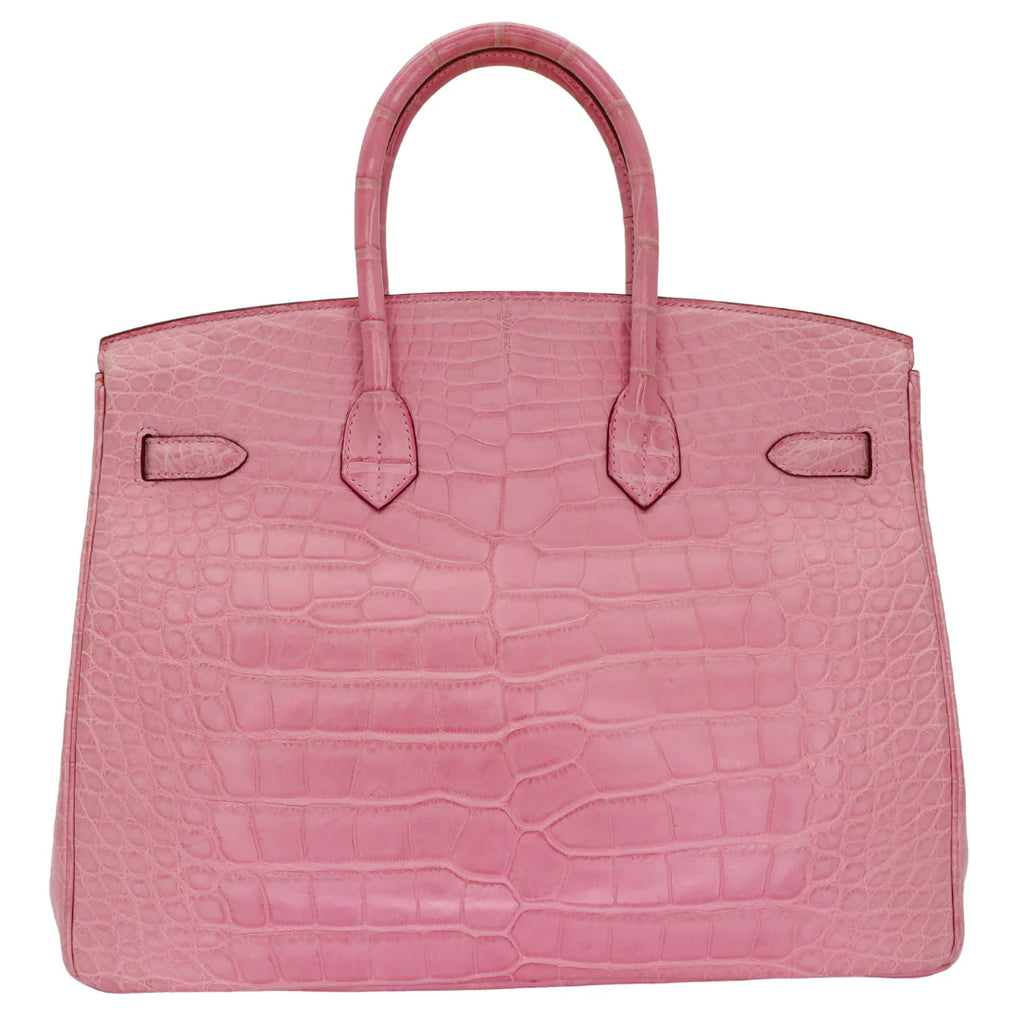 35cm Handmade Bubblegum Matte Alligator Palladium Hardware