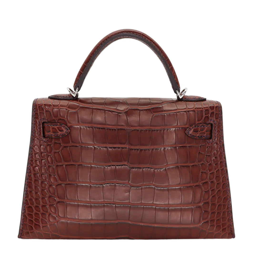 Handmade Havane Matte Alligator Palladium Hardware
