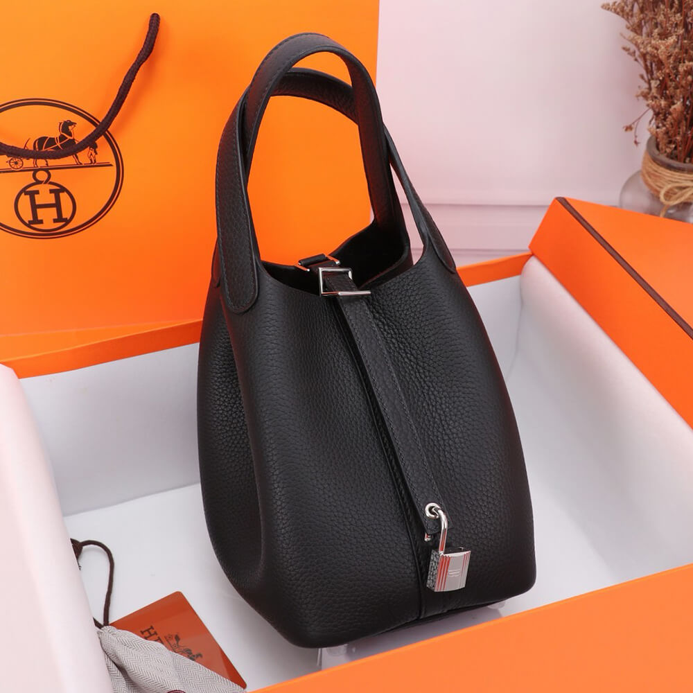 Hermes Picotin Lock 18 – Black | Silver Hardware