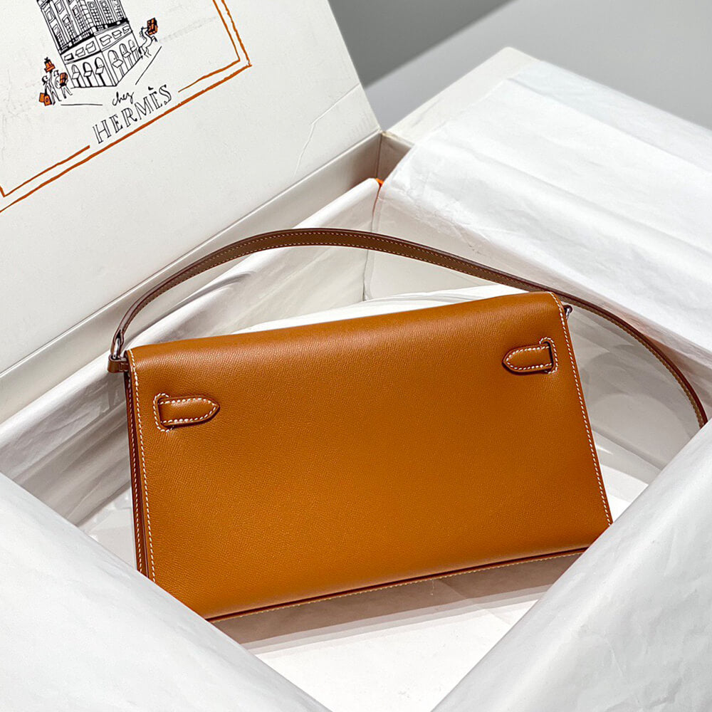Hermes Kelly Elan – Gold Brown with Silver Hardware – Madame Leather