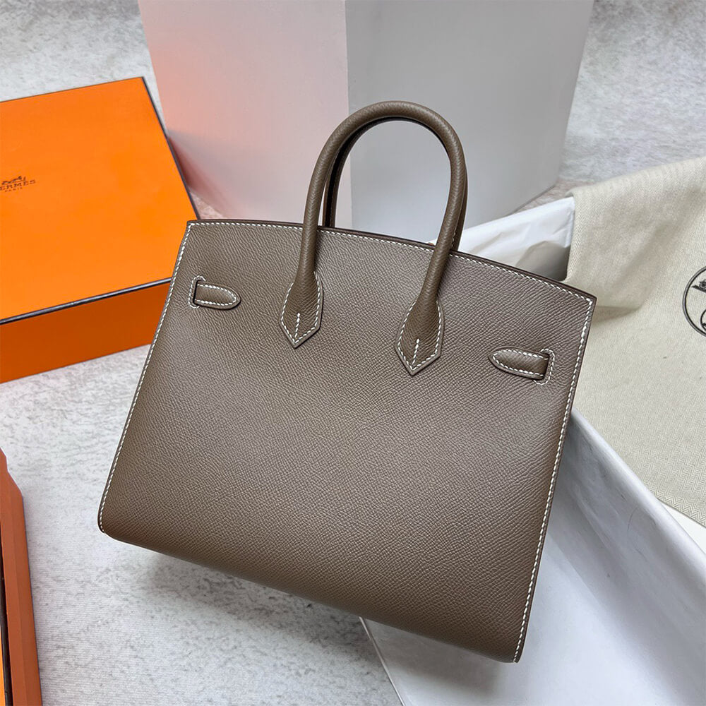 Hermes Birkin 25 Sellier – Etoupe with Silver Hardware (Epsom Leather)
