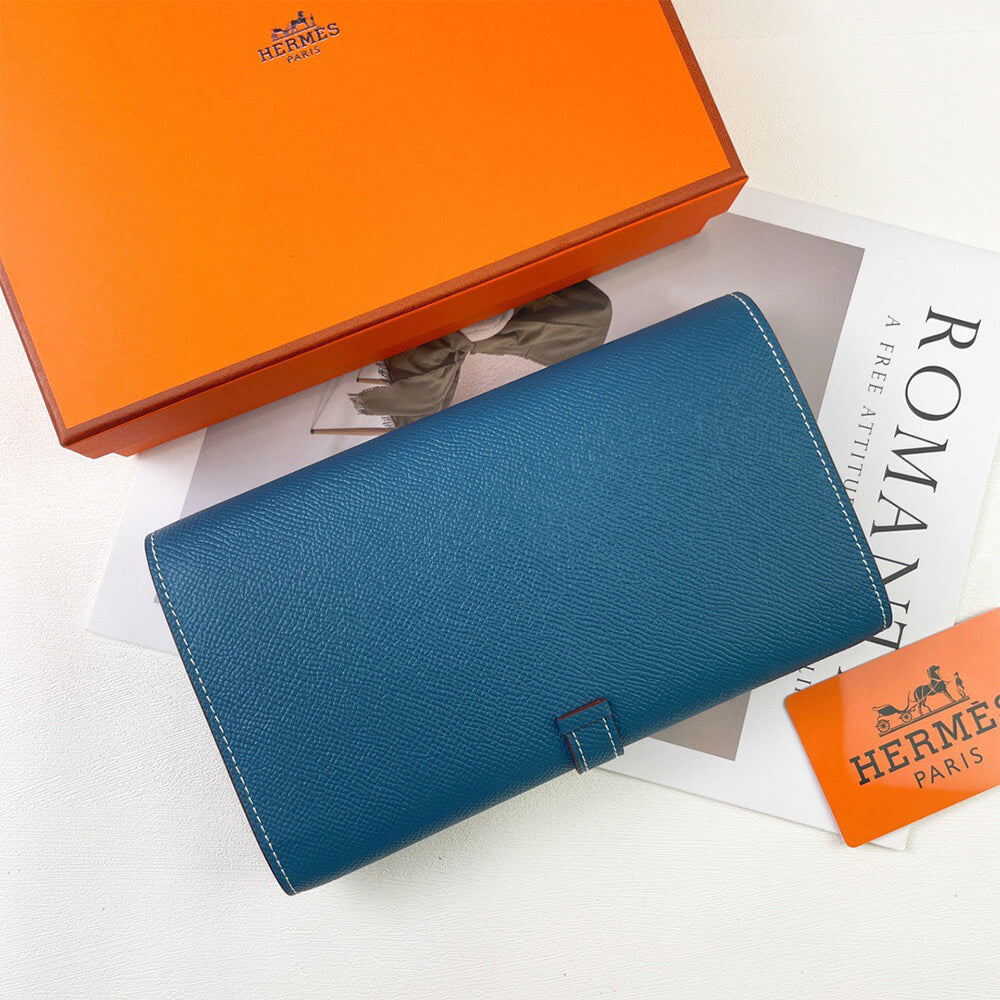 Hermes New H Passant Toutenmain Wallet – Bleu Zanzibar