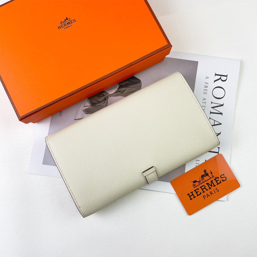 Hermes New H Passant Toutenmain Wallet – Cream White