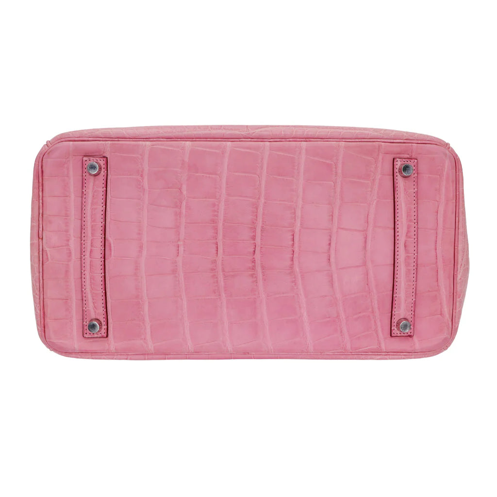35cm Handmade Bubblegum Matte Alligator Palladium Hardware