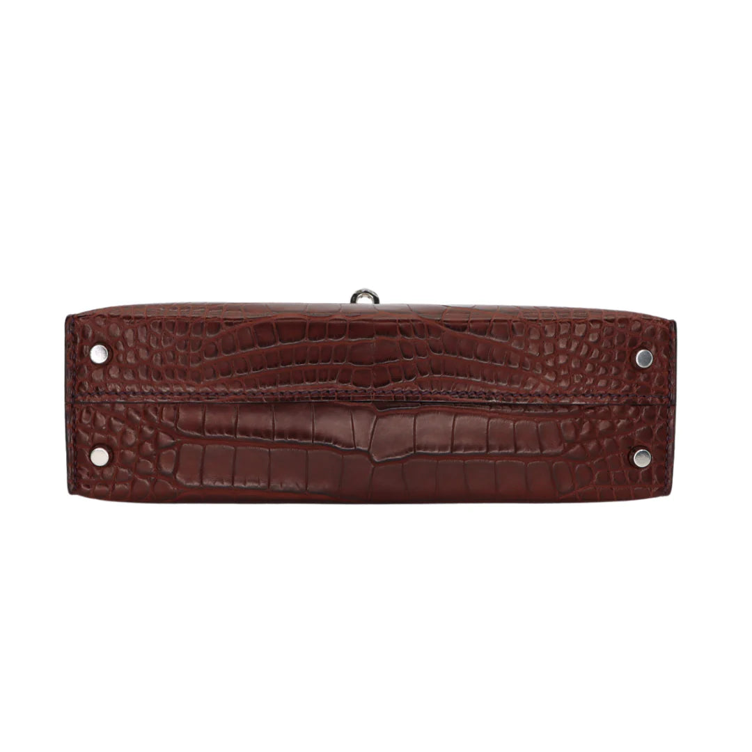 Handmade Havane Matte Alligator Palladium Hardware