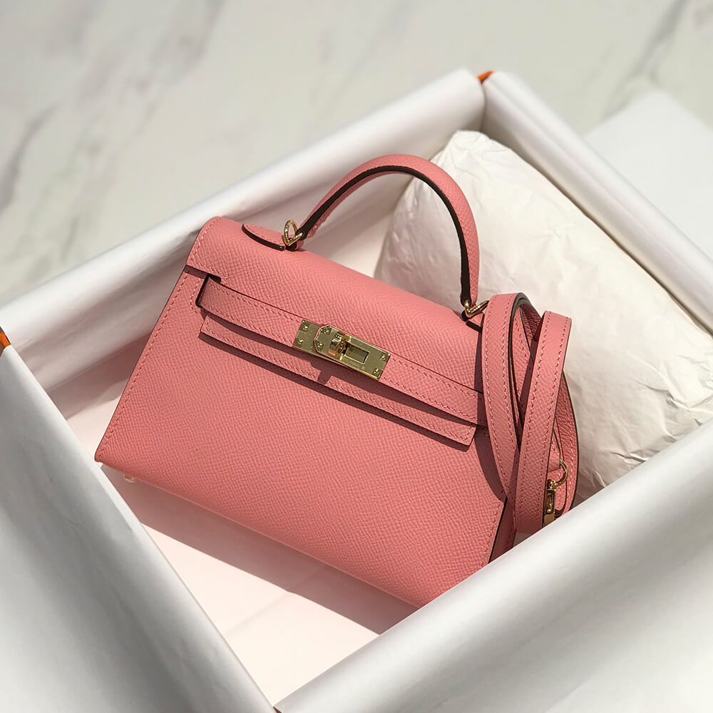 Hermes Mini Kelly II (HIGH-END GRADE) – Light Coral
