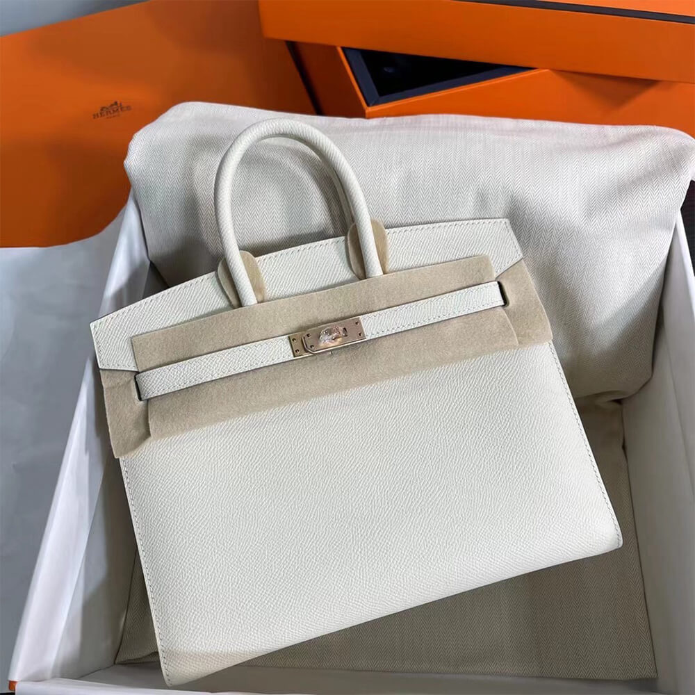 Hermès Birkin 25 Sellier – Cream White with Silver Hardware