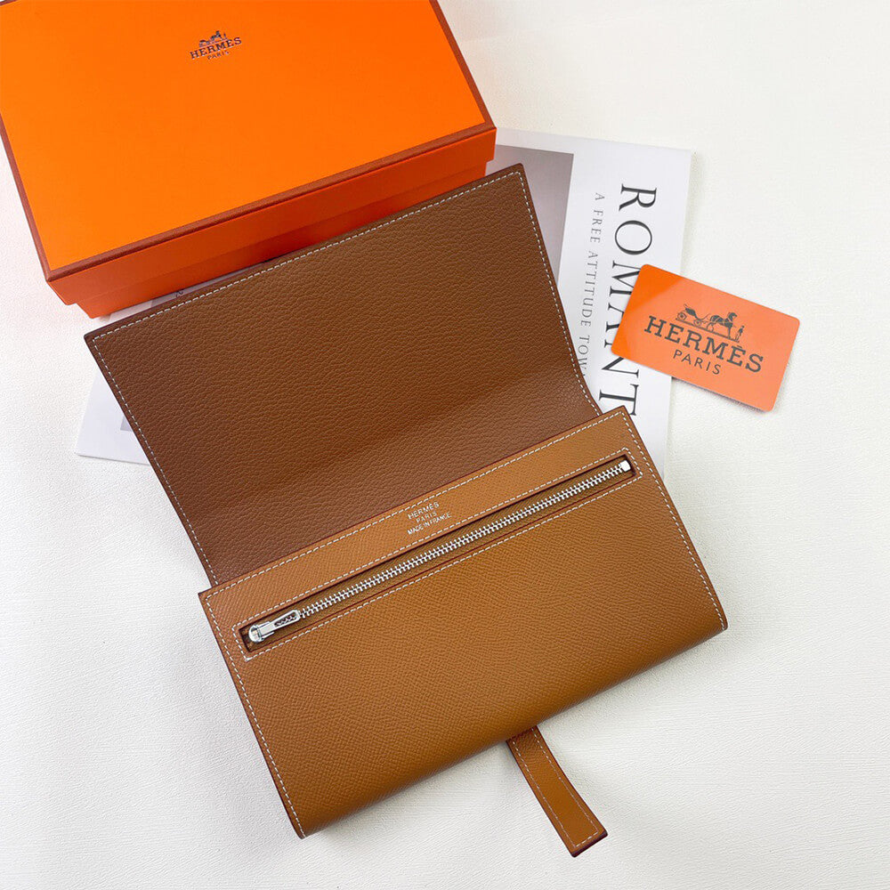 Hermes New H Passant Toutenmain Wallet – Brown
