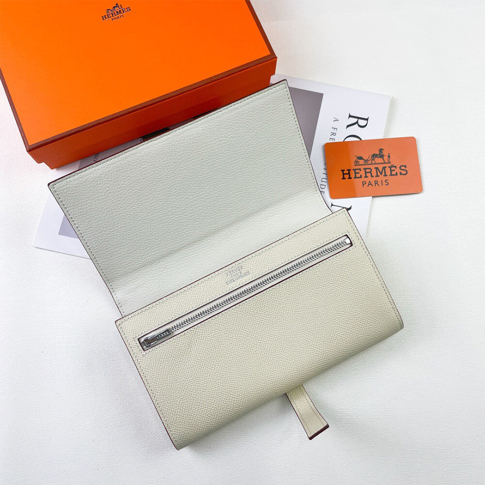 Hermes New H Passant Toutenmain Wallet – Cream White