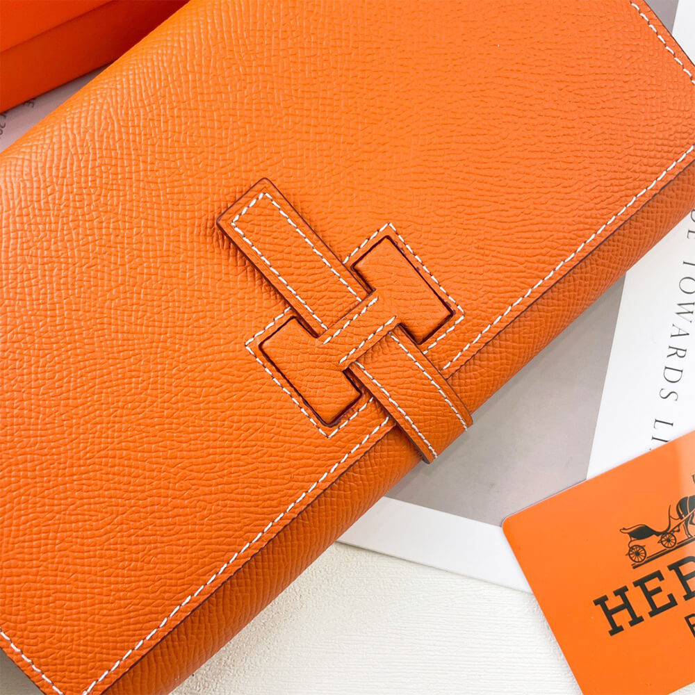 Hermes New H Passant Toutenmain Wallet – Orange