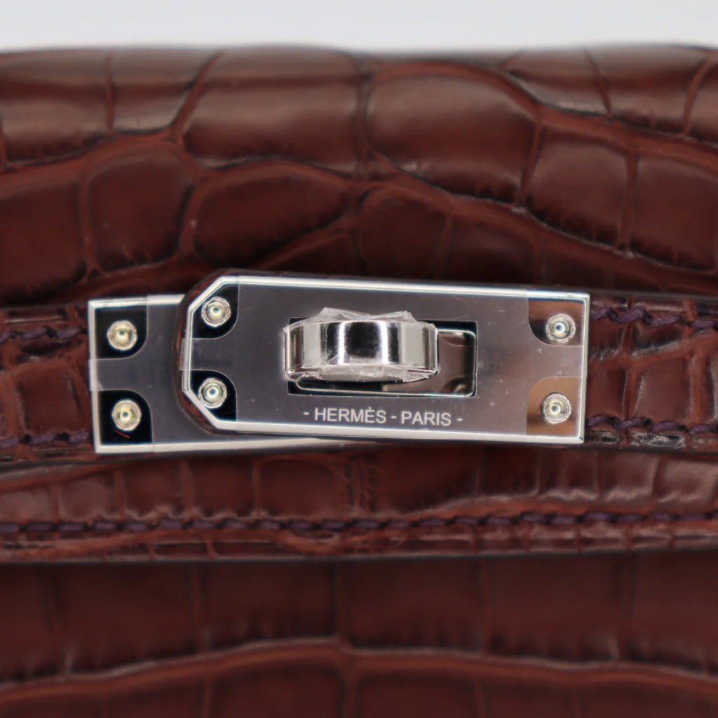 Handmade Havane Matte Alligator Palladium Hardware