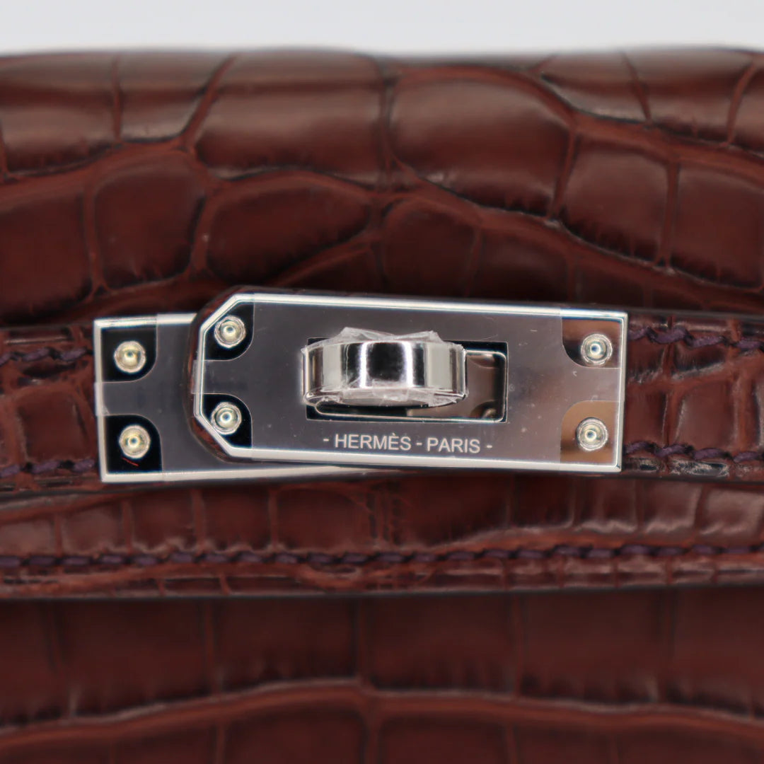 Handmade Havane Matte Alligator Palladium Hardware